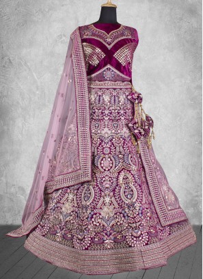 Mesmerizing Velvet Zari Trendy Lehenga Choli