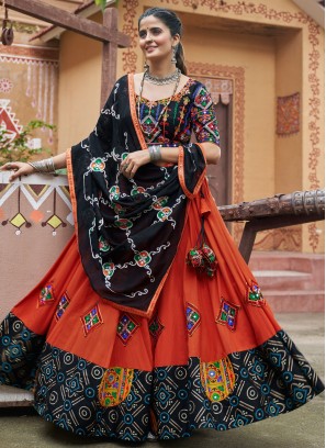 Mirror Viscose Readymade Lehenga Choli in Crimson