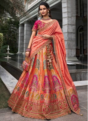 Mod Banarasi Silk Multi Colour Thread Trendy Lehenga Choli