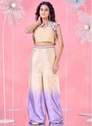 Mod Cream and Lavender Party Designer Salwar Kameez