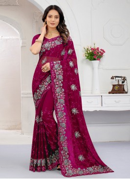 Modernistic Georgette Wedding Contemporary Style S