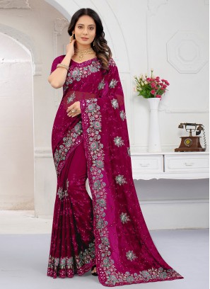 Modernistic Georgette Wedding Contemporary Style Saree