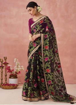 Modernistic Navy Blue Ceremonial Designer Saree