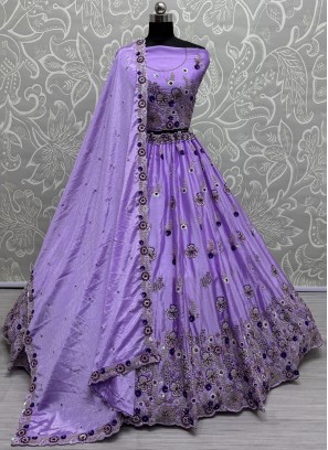 Modernistic Violet Mehndi Trendy Lehenga Choli