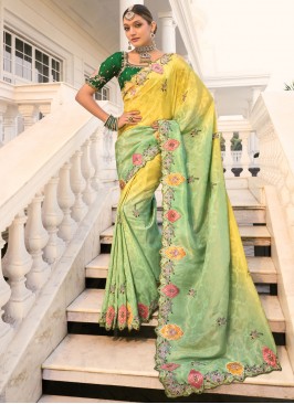 Monumental Crepe Jacquard Wedding Traditional Saree