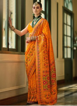 Monumental Kashmiri Yellow Contemporary Saree