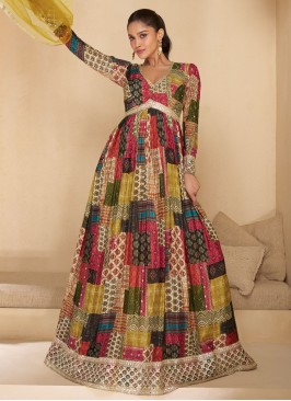 Multi Colour Color Readymade Gown