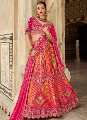 Multi Colour Engagement Trendy Lehenga Choli