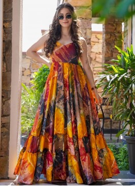 Multi Colour Festival Trendy Gown