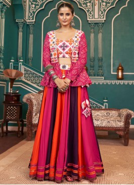 Multi Colour Lace Viscose Readymade Lehenga Choli