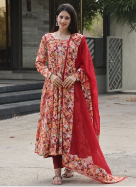 Multi Colour Muslin Party Readymade Salwar Kameez