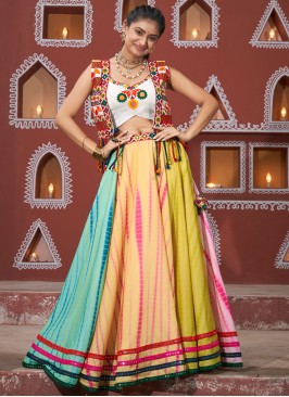 Multi Colour Poly Silk Lace Readymade Lehenga Choli