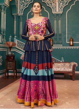 Multi Colour Poly Silk Mirror Readymade Lehenga Choli