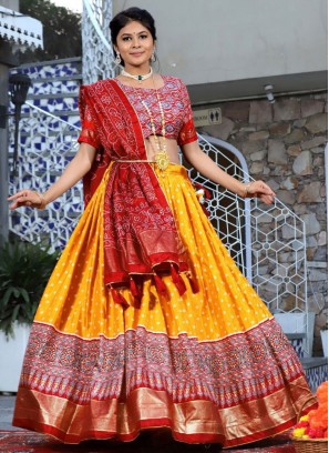 Multi Colour Silk Readymade Lehenga Choli