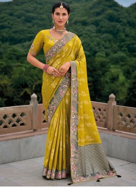 Mustard Color Classic Saree