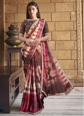 Mystical Faux Crepe Lace Classic Saree