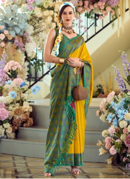 Mystical Mustard Ceremonial Contemporary Saree