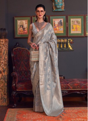 Mystical Weaving Grey Contemporary Saree