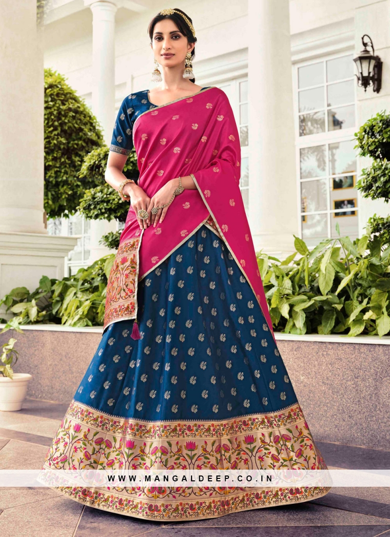 Lovely Navy Blue Zari Designer Lehenga Choli -