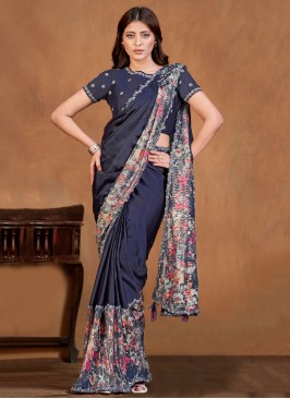 Navy Blue Color Classic Saree