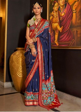 Navy Blue Color Designer Saree