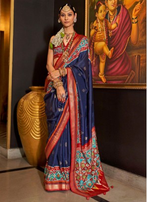 Navy Blue Color Designer Saree