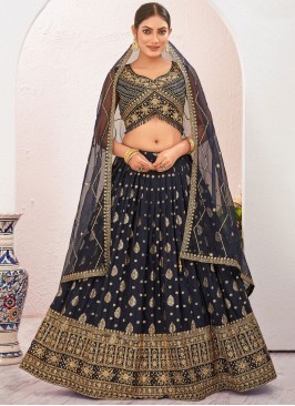 Navy Blue Color Readymade Lehenga Choli