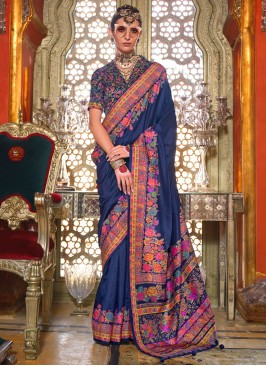 Navy Blue Party Trendy Saree