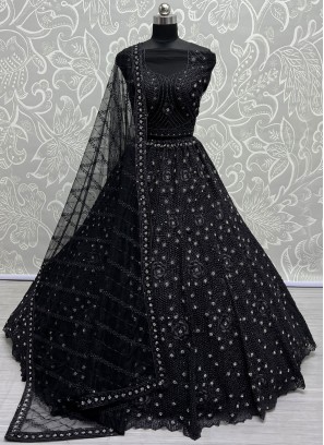 Net Black Trendy Lehenga Choli