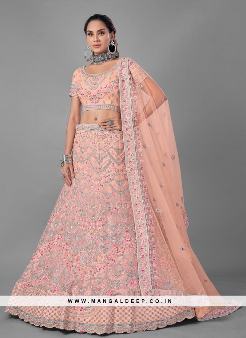 Designer Party Wear Soft Net Heavy Lehenga Choli.