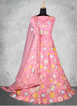 Net Rose Pink Lehenga Choli