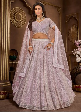 Net Stone Lavender Readymade Lehenga Choli