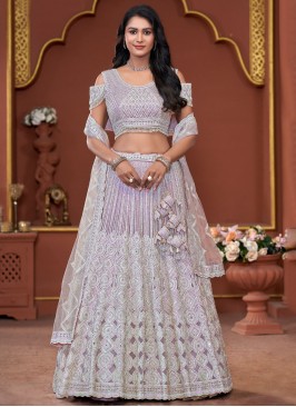 Net Trendy Lehenga Choli in Lavender