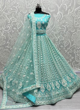 New and Unique Turquoise Wedding Lehenga Choli wit