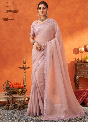 Nice Lavender Ceremonial Trendy Saree