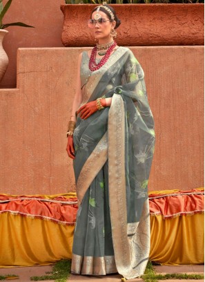 Nice Organza Digital Print Contemporary Saree