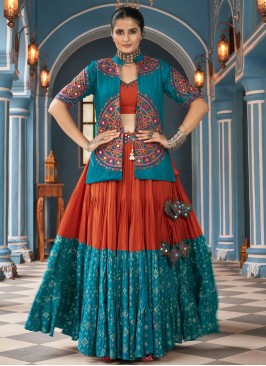 Nice Viscose Multi Colour Plain Readymade Lehenga Choli