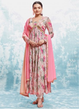 Noble Georgette Pink Designer Salwar Kameez