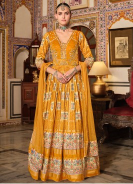 Observable Mustard Sangeet Trendy Gown