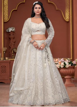 Off White Stone Readymade Lehenga Choli