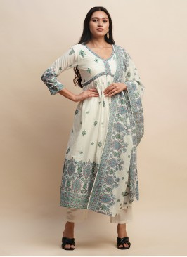Opulent Floral Print Cotton Multi Colour Trendy Salwar Kameez