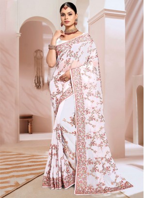 Opulent Georgette Ceremonial Contemporary Saree