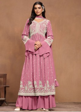 Opulent Pink Party Palazzo Salwar Kameez