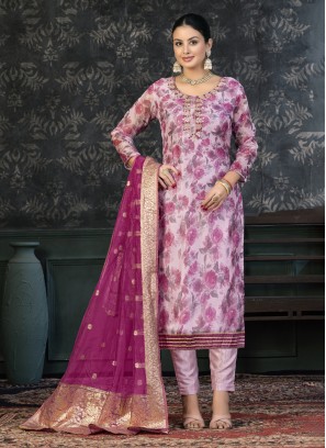 Organza Multi Colour Trendy Salwar Suit
