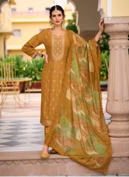 Orphic Georgette Designer Yellow Trendy Salwar Kameez