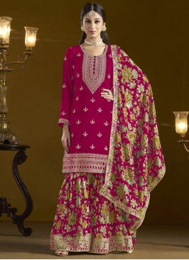 Palazzo Salwar Kameez Zari Chinon in Rani