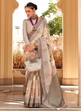 Paramount Cream Festival Contemporary Saree