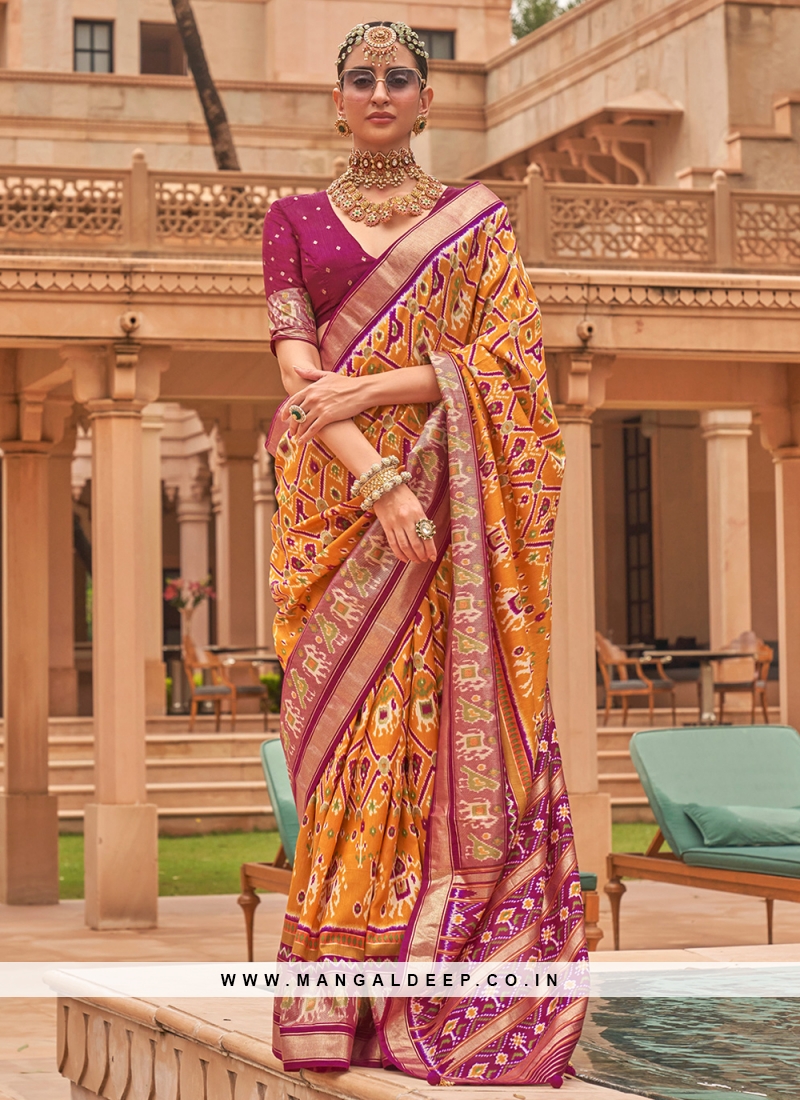Yellow Weight Less Casual Trendy Saree