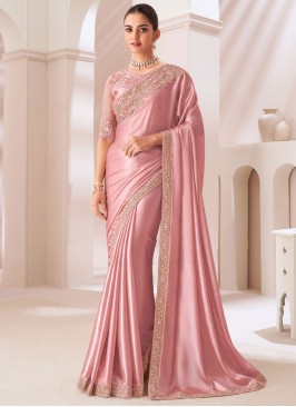 Peach and Pink Party Traditional Saree