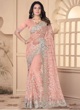 Peach Festival Contemporary Saree